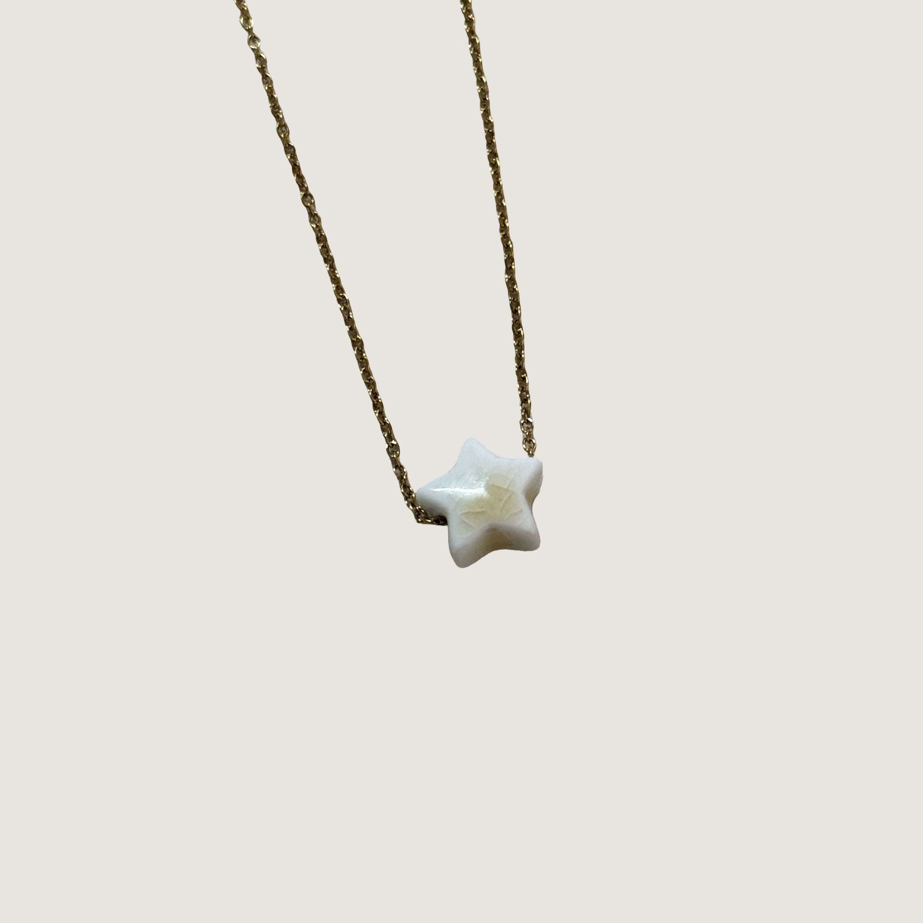 Mini Star Κολιέ Χρυσό/Κρεμ