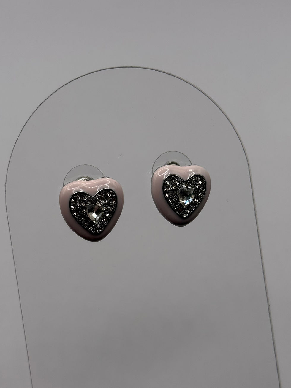 Μικρογραφία: Sorbet Heart Σκουλαρίκια Ασημί/Παστελ Ροζ