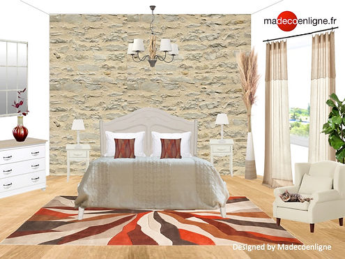 Chambre campagne chic beige orange.jpg