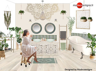 Salle de bain bohème chic beige vert.jpg