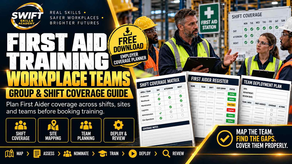 First Aid training for workplace teams in South Africa, highlighting group and shift coverage planning, registered first aiders, team deployment strategies, and employer compliance guidance.