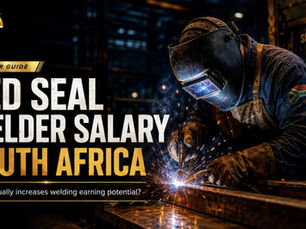 South African welder in industrial workshop – Swift Skills Academy highlights Red Seal welding salary potential, artisan career progression, ARPL pathway, trade test preparation, and welding certification opportunities.
