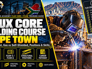 Flux Core welding course in Cape Town with practical FCAW training, gas‑shielded and self‑shielded techniques, structural welding positions, and advanced skill development at Swift Skills Academy.