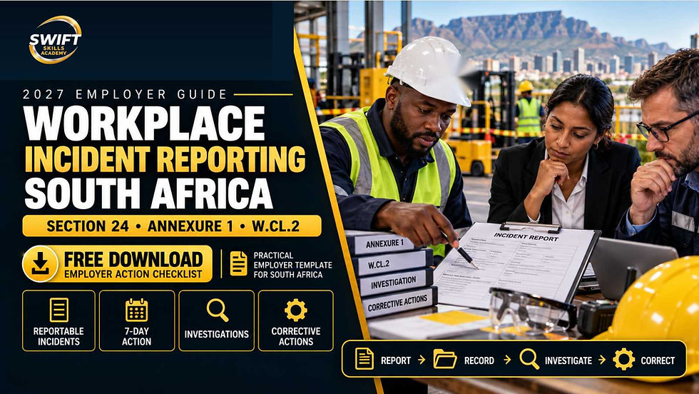 Workplace incident reporting South Africa employer guide covering Section 24, Annexure 1, W.Cl.2, investigations and corrective actions