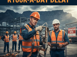 Working at Heights Training Cape Town: A site foreman at Swift Skills Academy inspecting a frayed safety harness to avoid a Department of Labour prohibition notice.