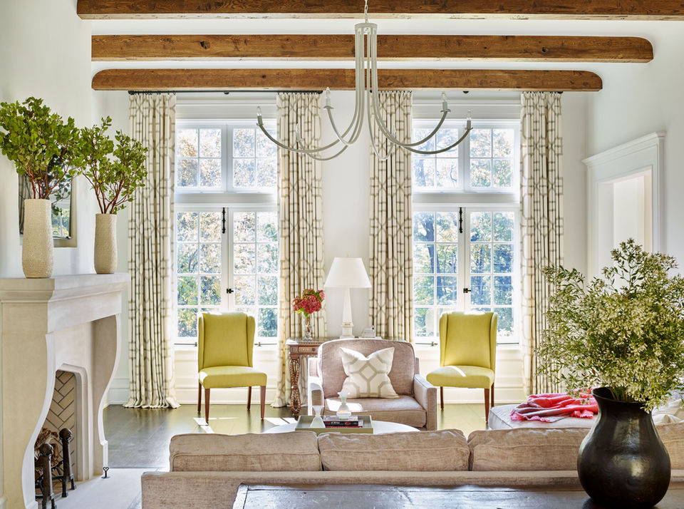 Family Room with Jim Thompson Drapery