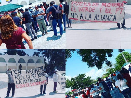 MORENA RECHAZA COALICIÓN CON VERDE PT Y REPUDIA A MARA LEZAMA.
