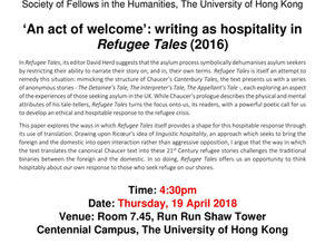 ‘An act of welcome’: writing as hospitality in Refugee Tales – April 19