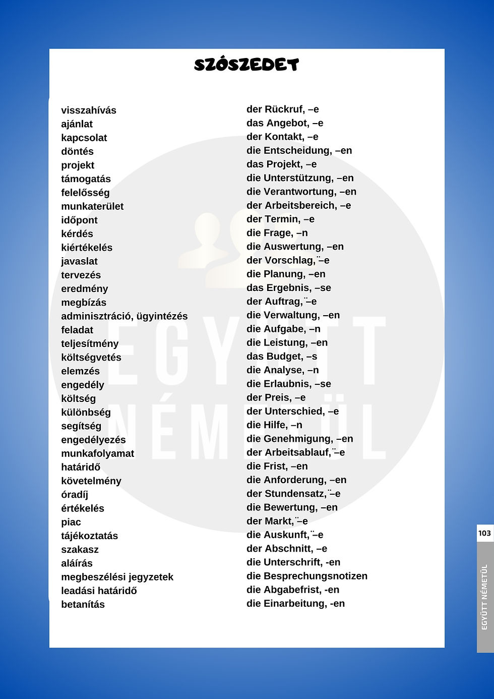 Indexkép: Német könyv asszisztenseknek. Némettanulás online.