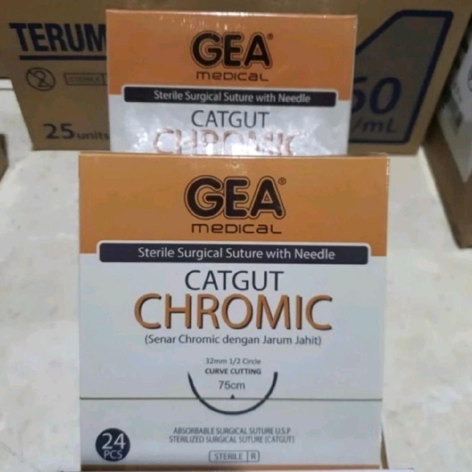 Cromic Catgut Dengan Jarum Plain Catgut Dengan Jarum Chromic Plain Catgut 2/0 da