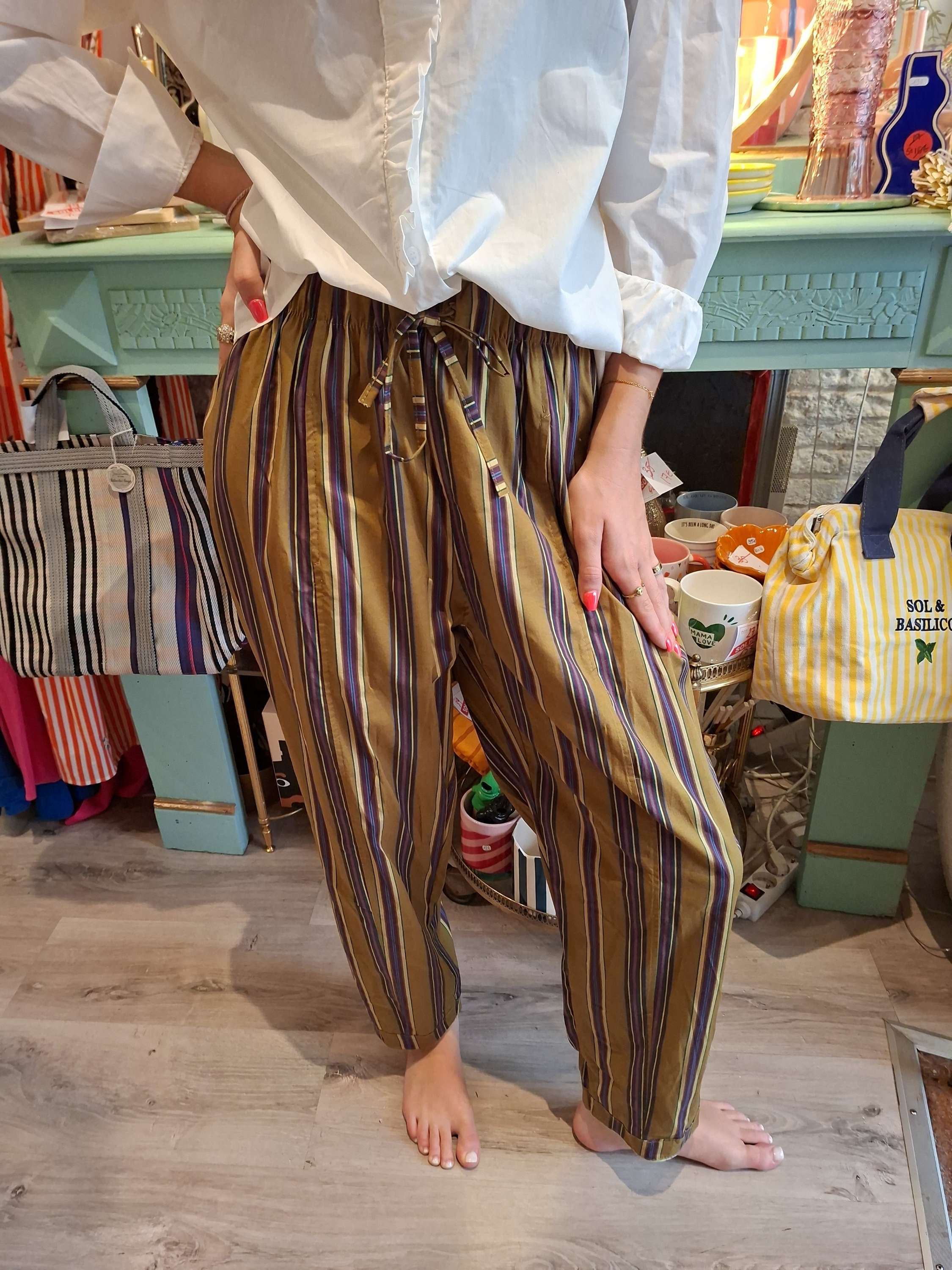 Pantalon new magic rayé Johanna 