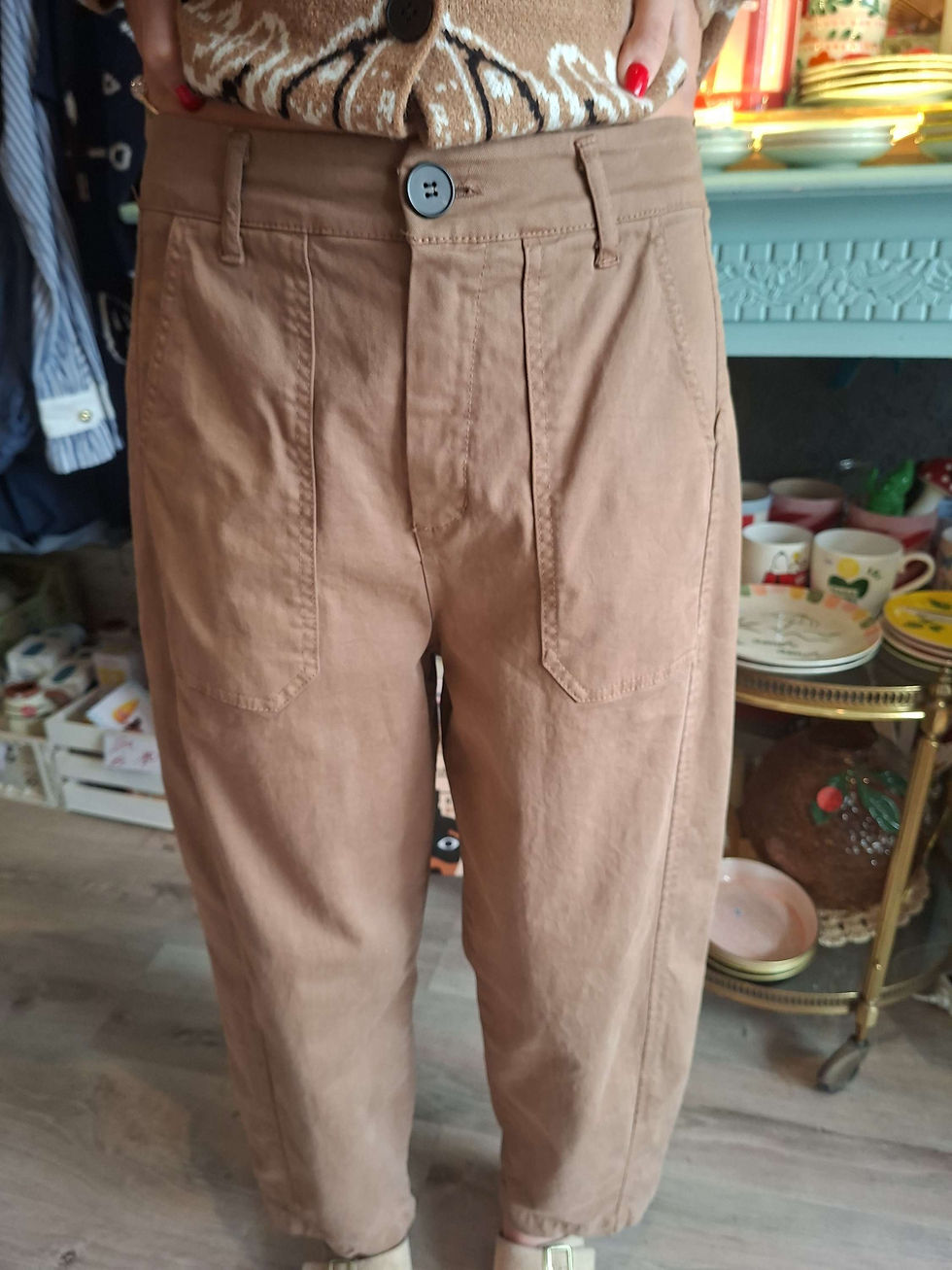 Miniature : Pantalon  barrel camel TU 