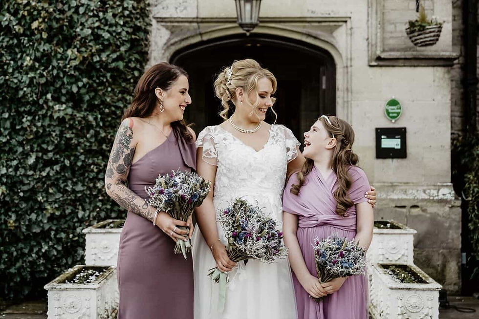 Bride and bridesmaids at redworth Hall hotel - a wedding blog by paula pace makeup artist