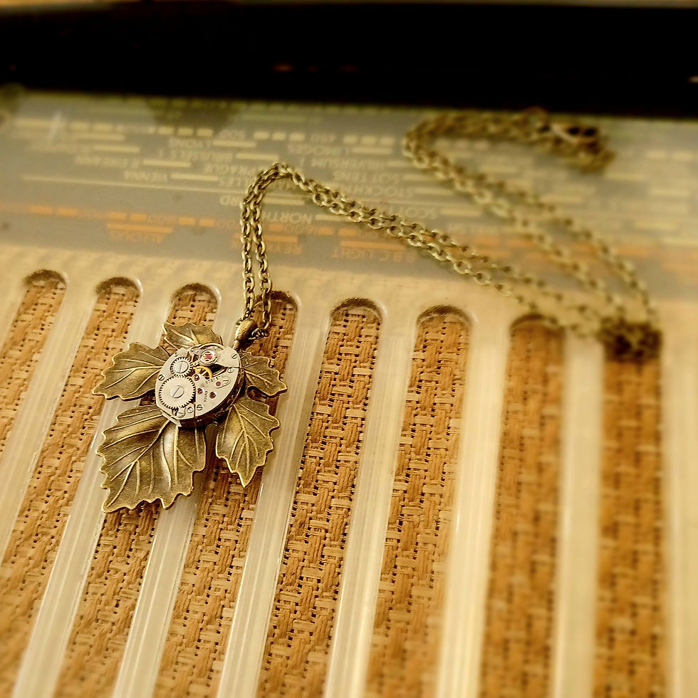 Thumbnail: Vintage Watch Movement Leaf Pendant