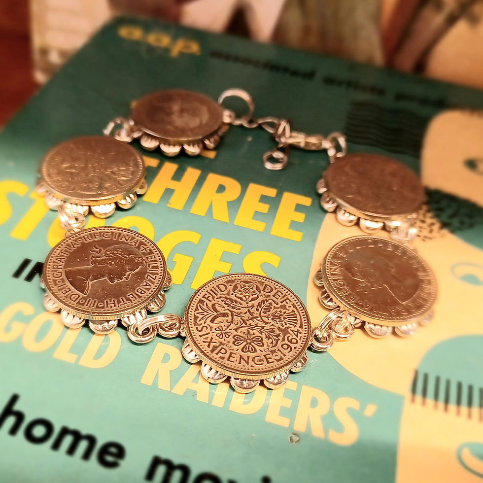 Thumbnail: Vintage Six Pence Coin Bracelet