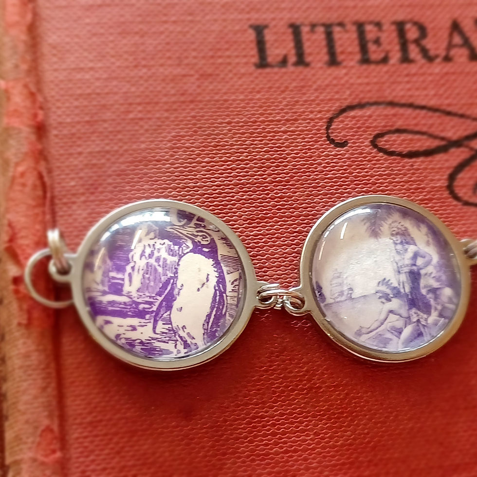 Thumbnail: Purple Vintage Stamp Bracelet