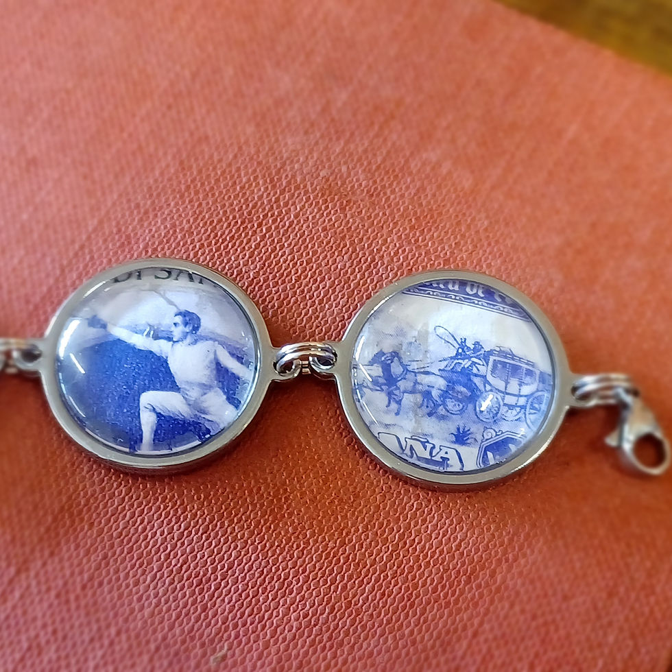 Thumbnail: Purple Vintage Stamp Bracelet