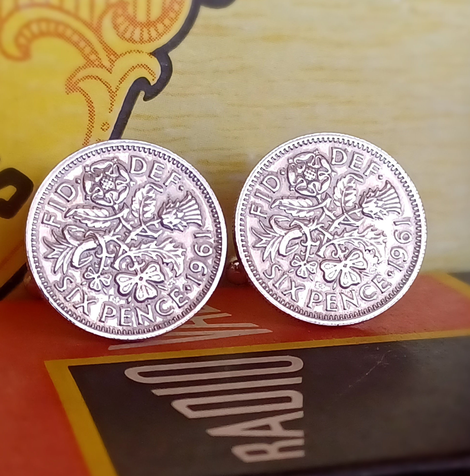 Six Pence Coin Cufflinks 