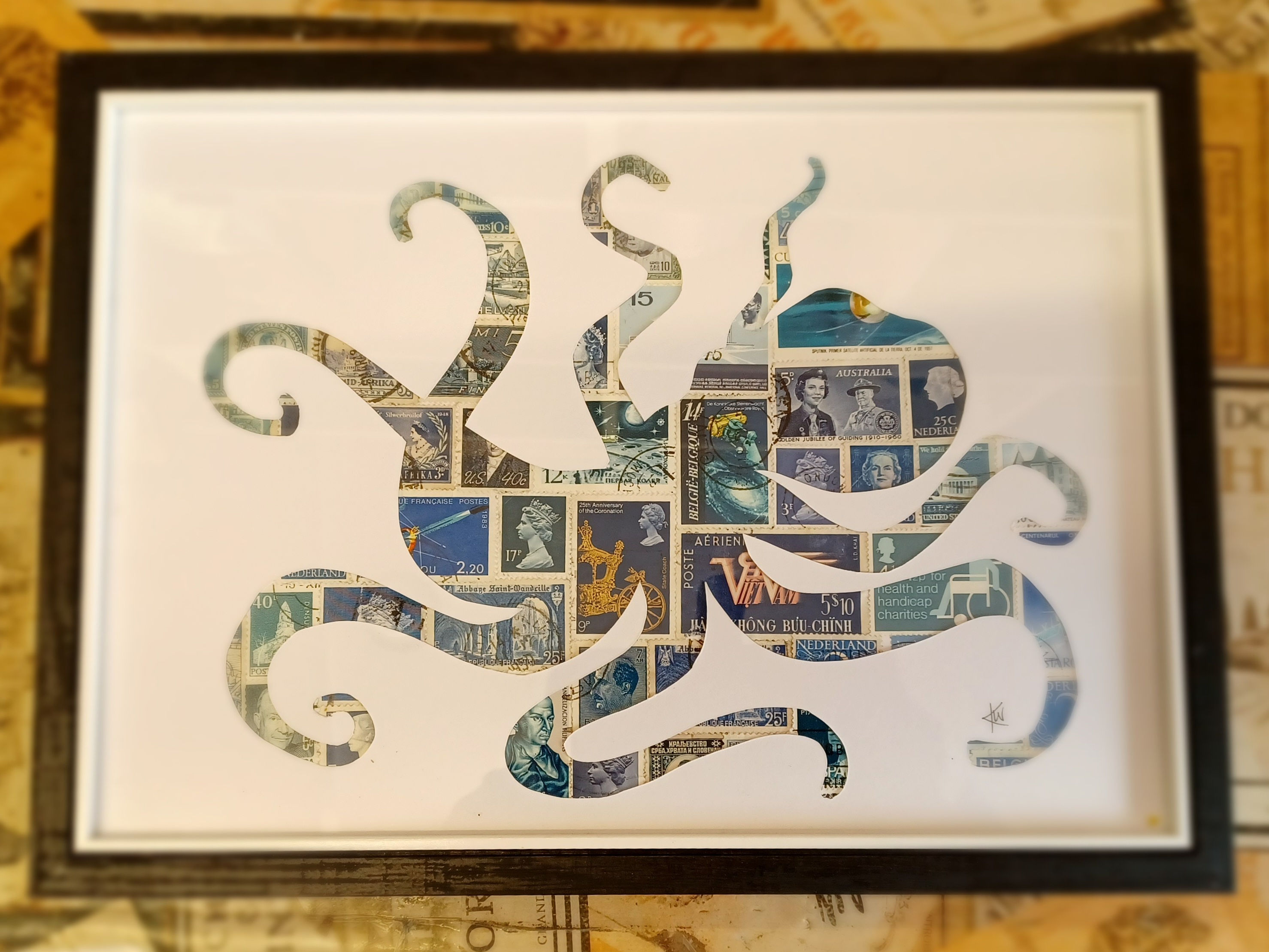 Vintage Stamp Octopus Picture