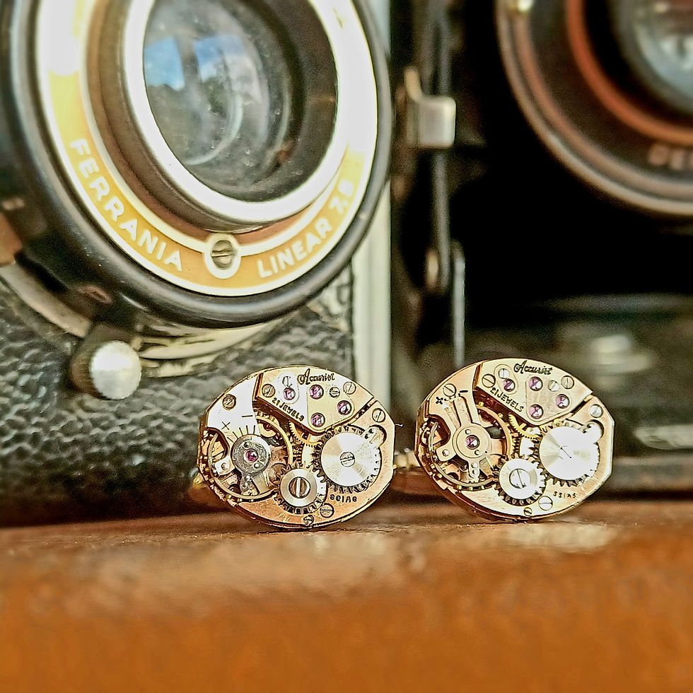 Thumbnail: Vintage Accurist Watch Movement Cufflinks 