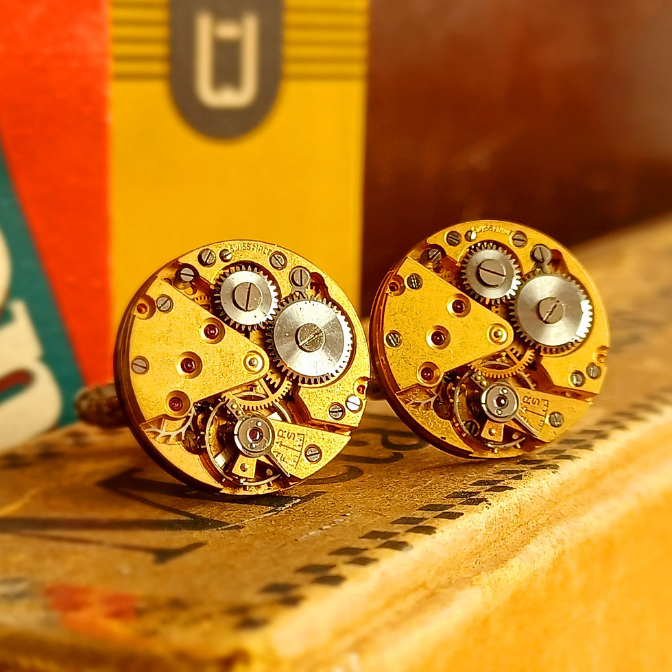 Thumbnail: Vintage Venus Watch Movement Cufflinks 