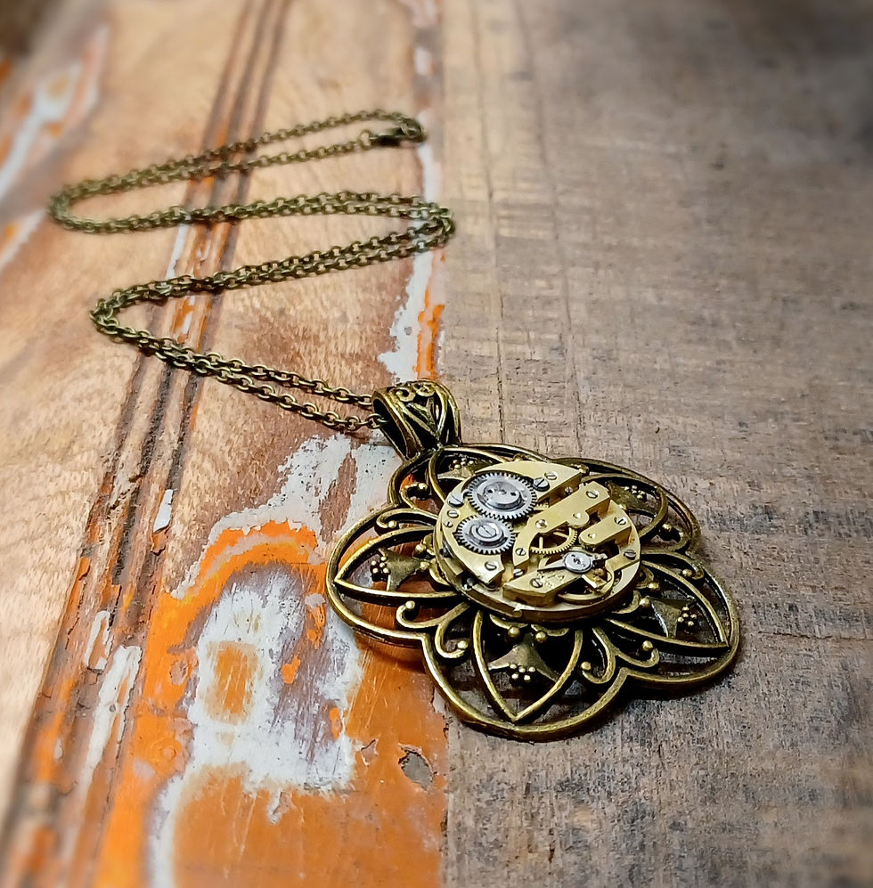 Thumbnail: Vintage Watch Movement Flower Pendant