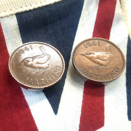 British 1941 Farthing Coin Button Covers mysite