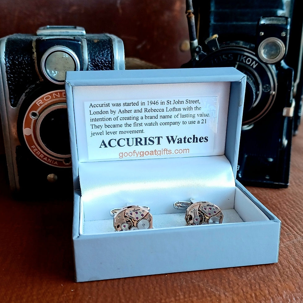 Thumbnail: Vintage Accurist Watch Movement Cufflinks 