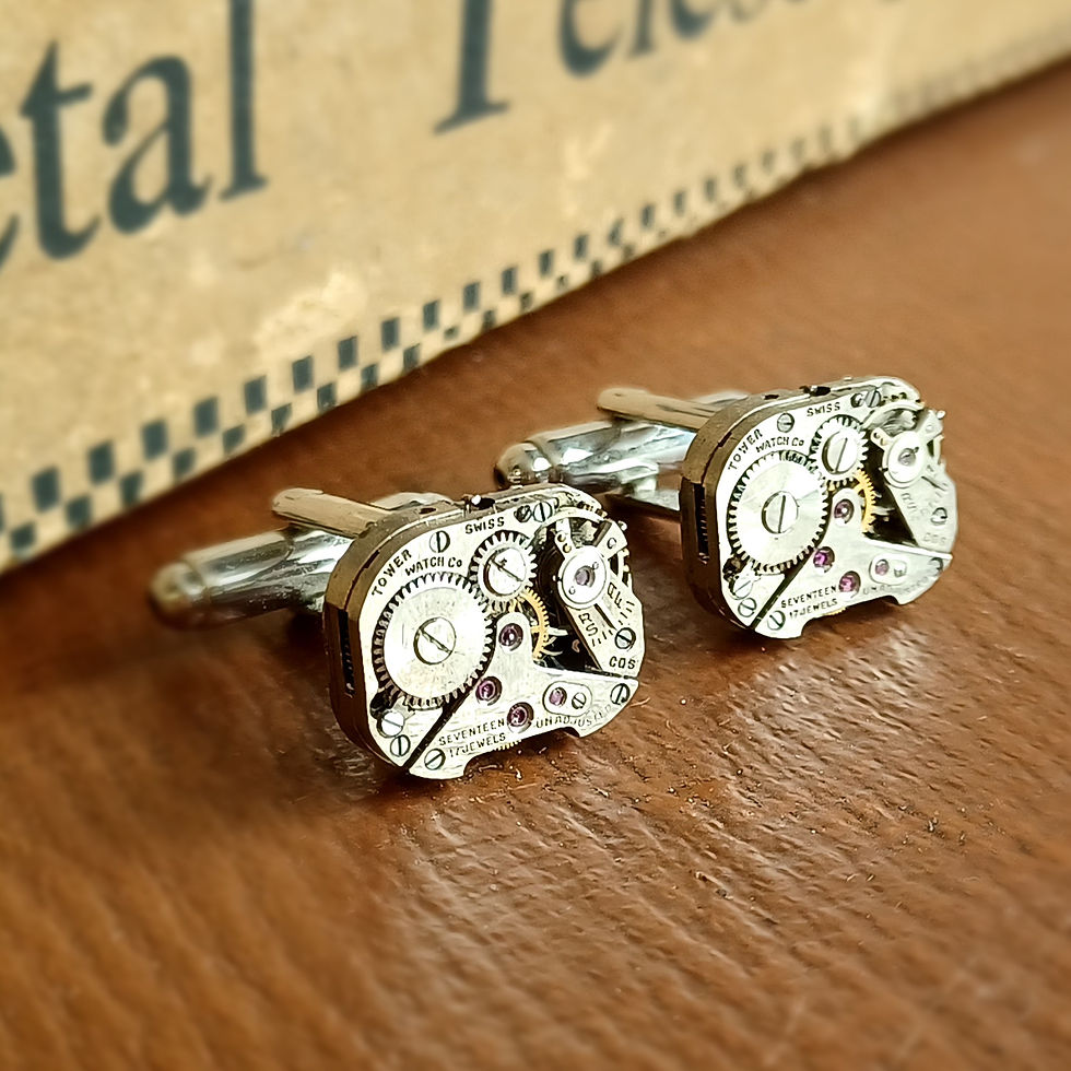 Thumbnail: Vintage Tower Watch Movement Cufflinks 