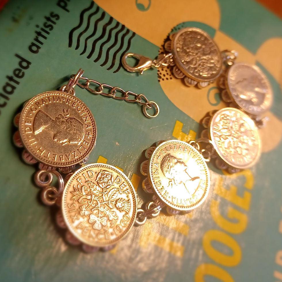 Thumbnail: Vintage Six Pence Coin Bracelet