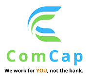 Photo of the ComCap logo stating We work for YOU, not the bank.