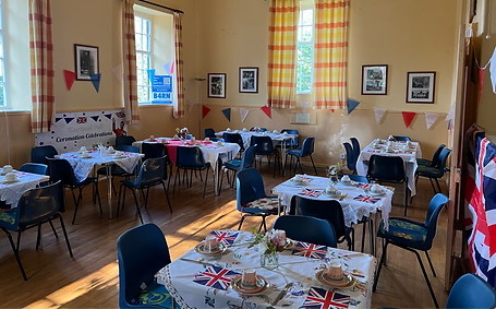 main hall laid out banqueting style