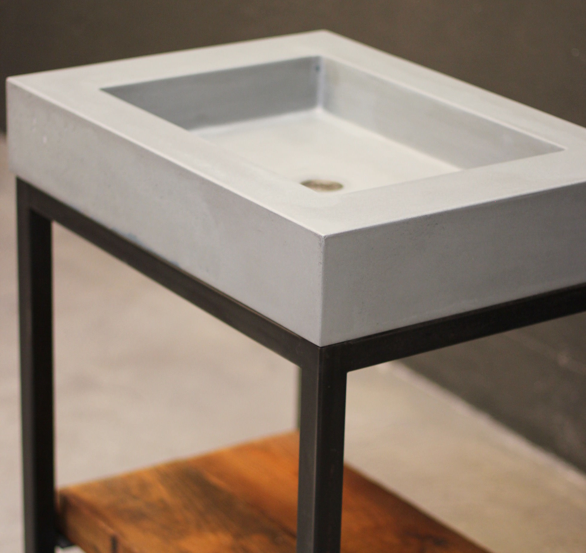 Minimalist concrete bathroom sink with slim profile