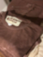 Front neck line of a Coffee Long T folded flat