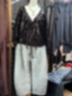 Black Fleck Bow Leg Pants