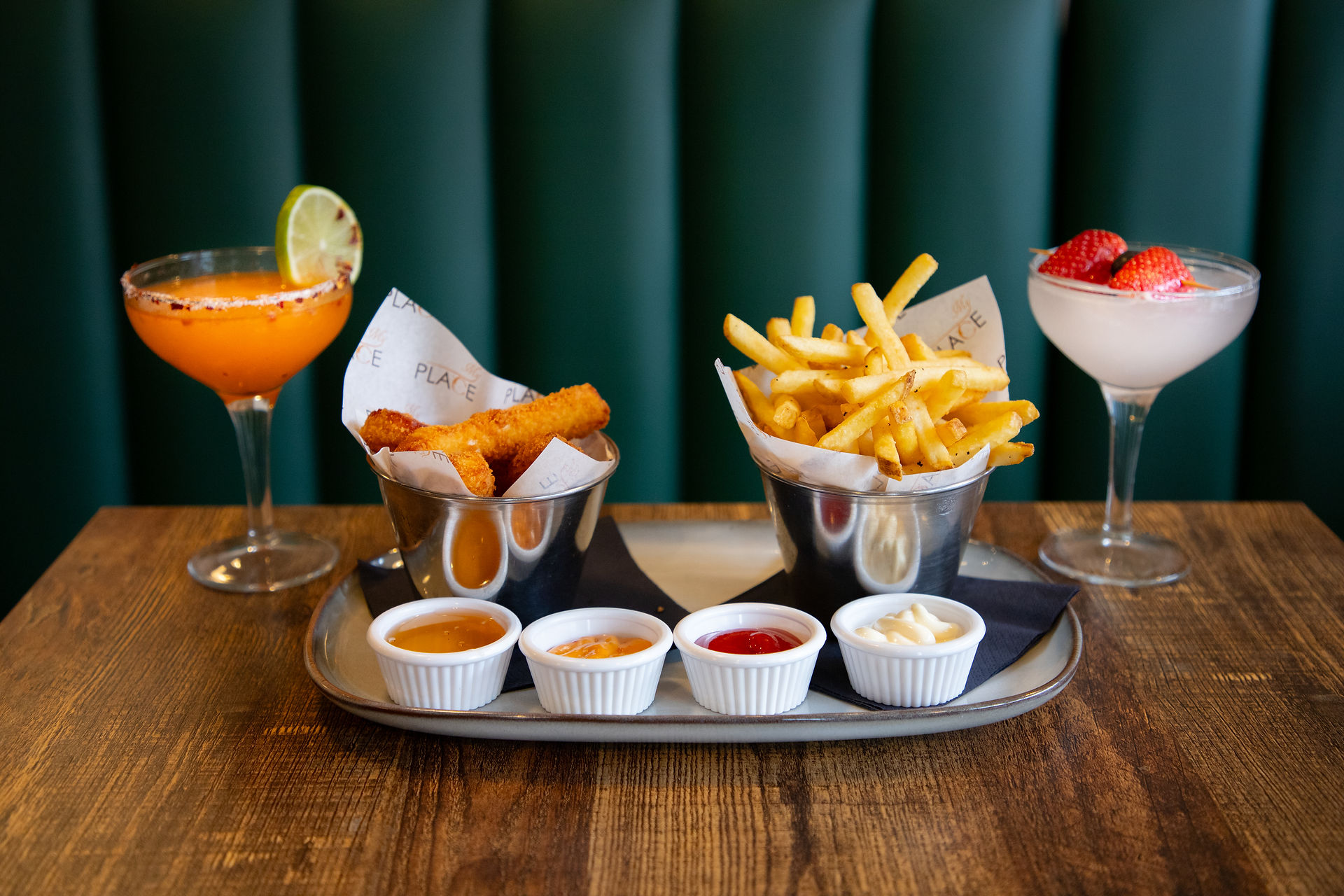 cocktails and snacks