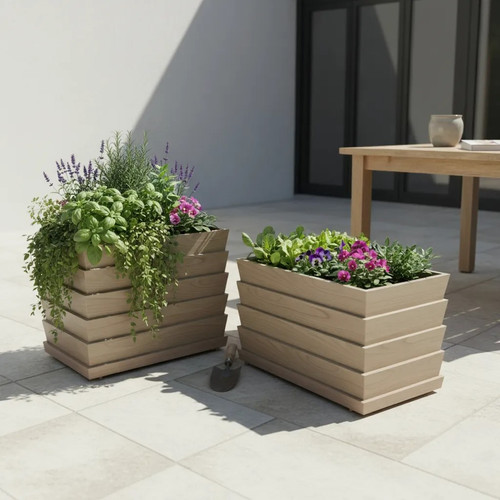 Rectangular Stackable Planters Rectangular Ridge Planters | Ecoscape Outdoor