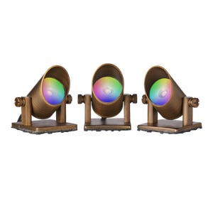 AMP MarinerPro Brass RGBW LED Underwater Light (Set of 3)