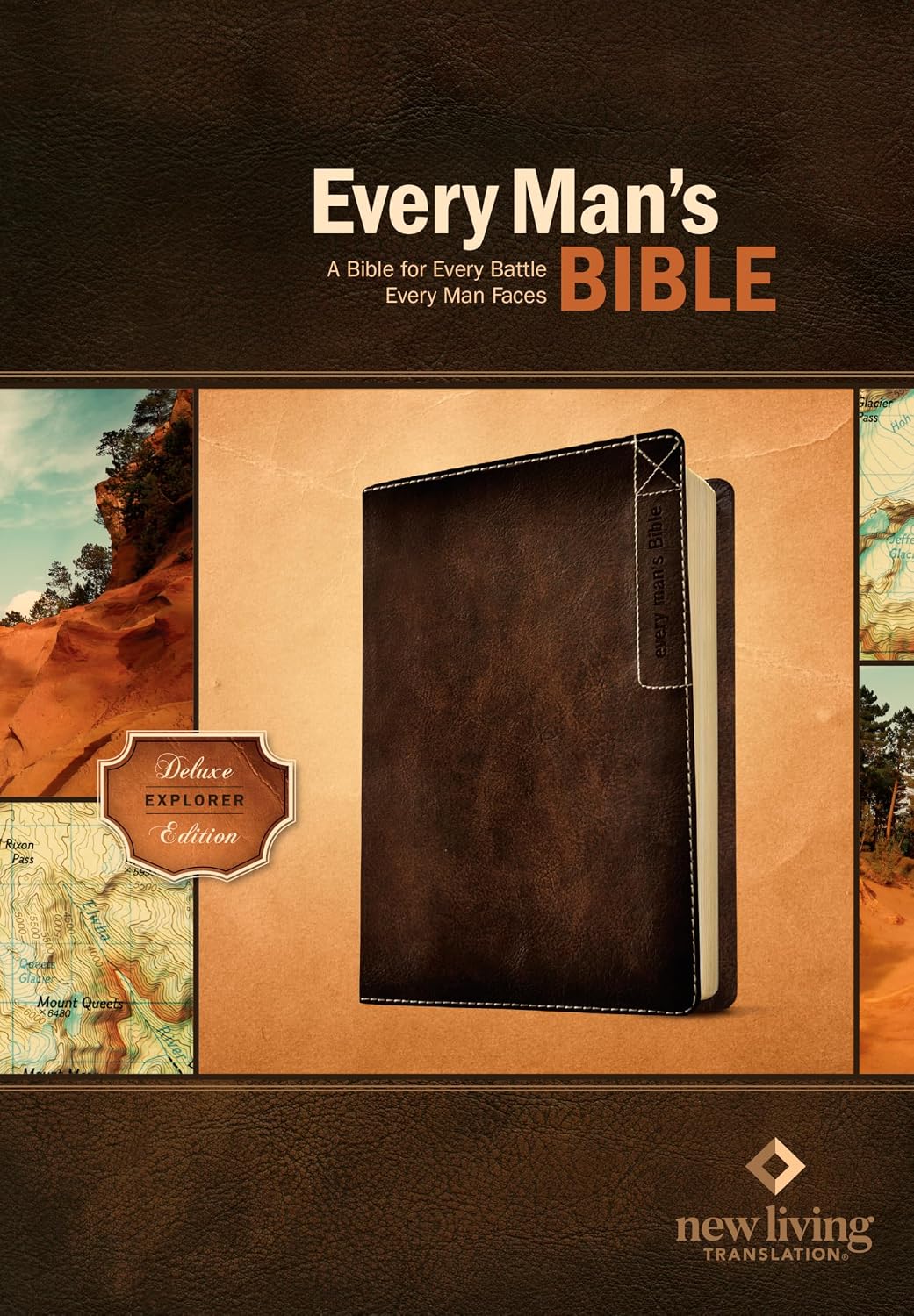 Every Man's Bible NLT, Deluxe Explorer Edition (LeatherLike, Brown) product image