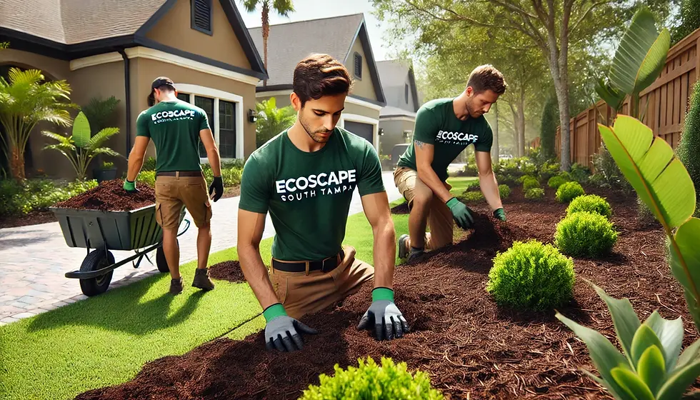 Ecoscape Crew Installing Mulch