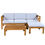 Thumbnail: Outdoor Backyard Patio Wood 5-Piece Sectional Sofa Seating, With Cushions