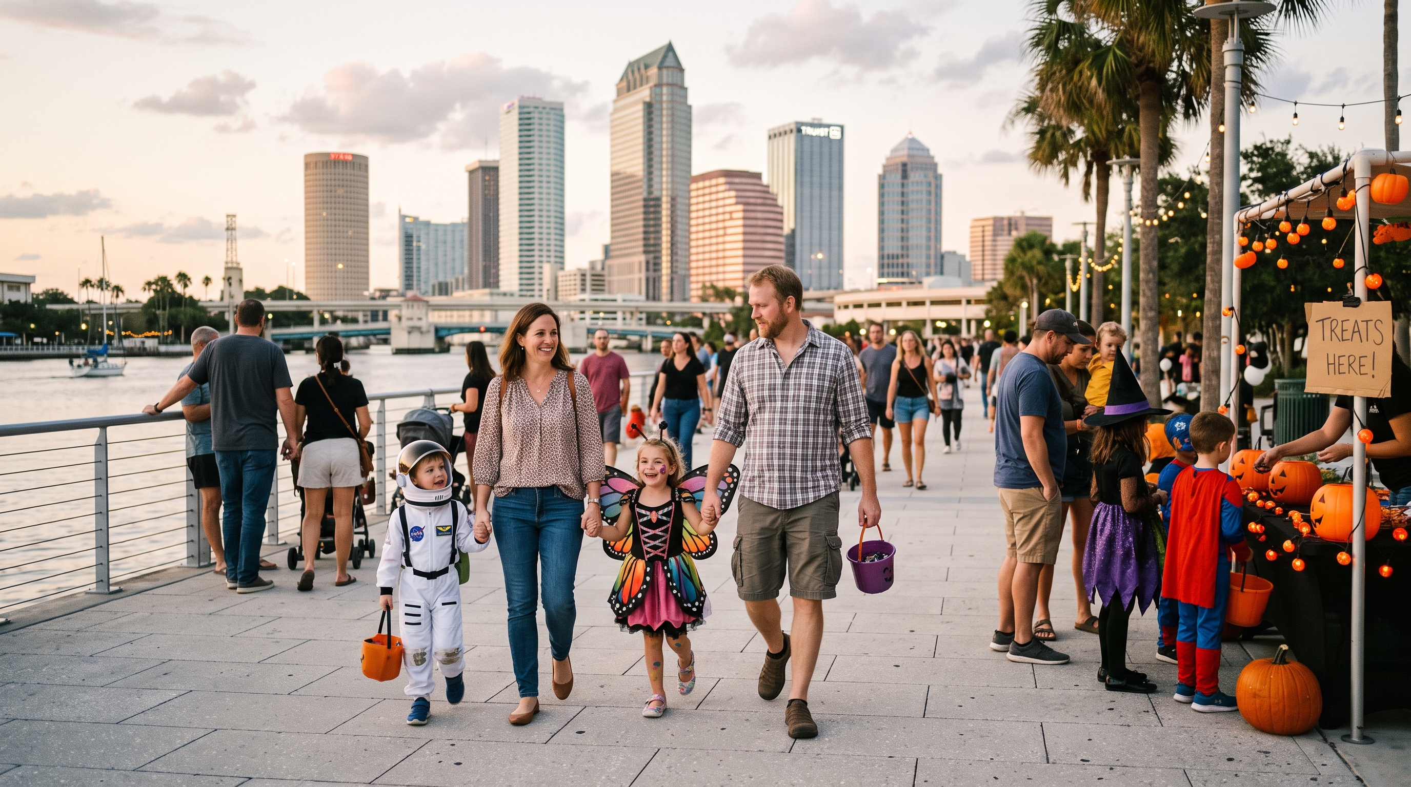 Tampa Riverwalk Trick-or-Treat 2026, family Halloween Tampa, Cotanchobee Park October 24, free Tampa family events, Riverwalk costume contest