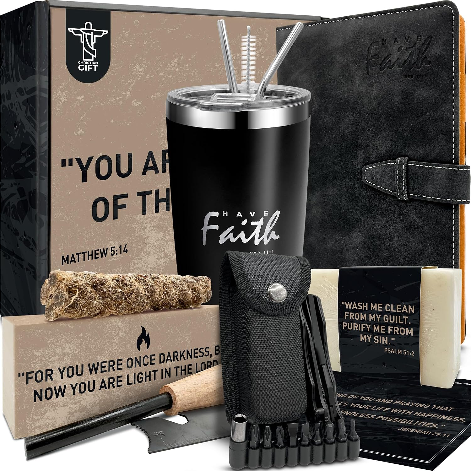 Christian Gifts for Men Religious Gift Basket with Insulated Tumbler Amazon product image