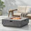 Thumbnail: Modern Square Iron Fire Pit w/Stone Gray Finish 39-Inch
