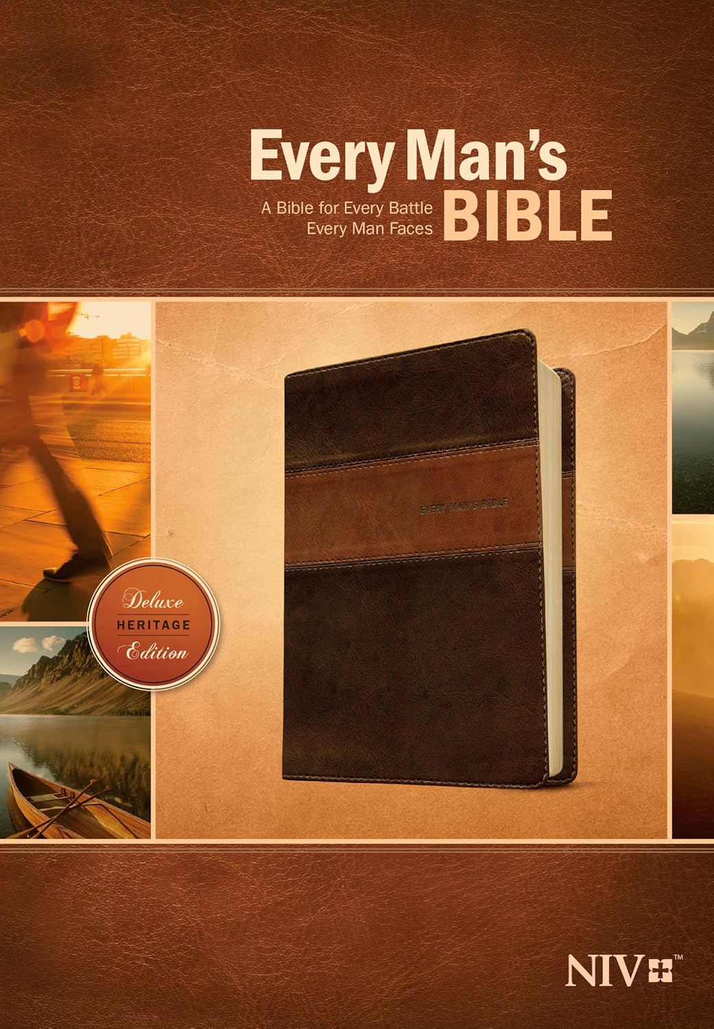 Every Man's Bible NIV, Deluxe Heritage Edition, TuTone (LeatherLike, Brown/Tan) product image