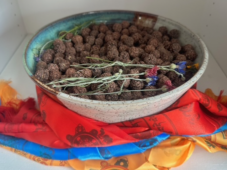 bowl of mala beads from the marathon monk ultra marathon