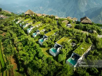 Chup anh Topas Ecolodge Sapa flycam day bungalow hang sang co be boi rieng va mai phu co xanh muot doc dao 15mmphoto