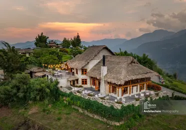 Chup anh Topas Ecolodge Sapa flycam kien truc nha hang da mai tranh len den am ap giua hoang hon thung lung 15mmphoto