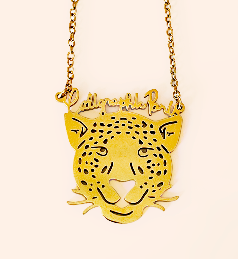 Collier tête de Jaguar doré