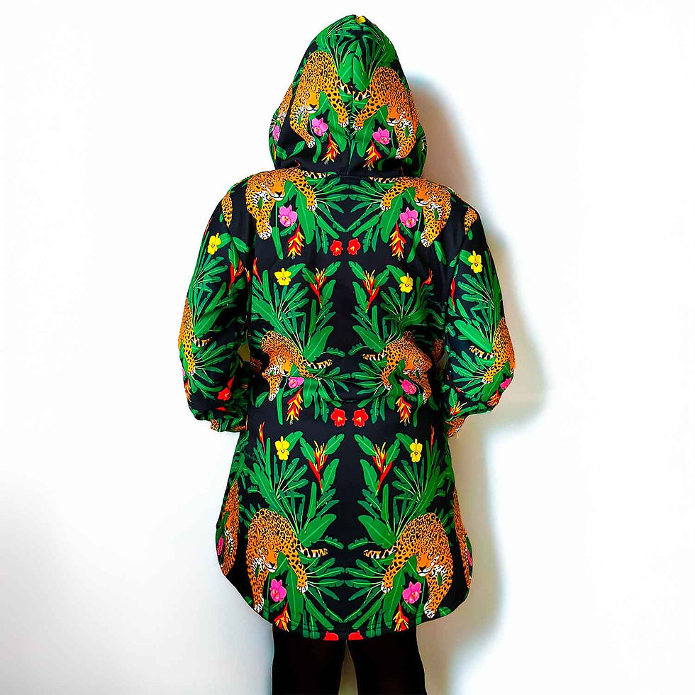 Miniature : Manteau à capuche motif Jungle - de dos
